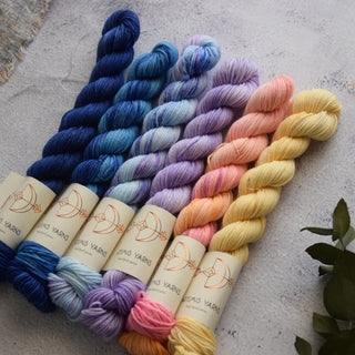 6 color fade set - Artemis 20g sock mini - Small fairy rainbow