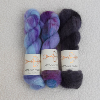Set de 3 écheveaux - Artemis Baby suri lace - Blueberry Ice cream x Nesta