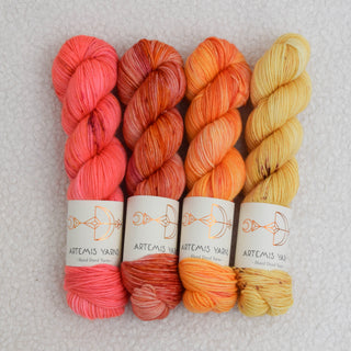Set de 4 écheveaux - Artemis DK - Coral island x Golden latte