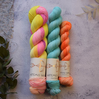 Artemis Sock set - Sock 100g + 50g + 20g - Aurora, Snake eye and Topaze