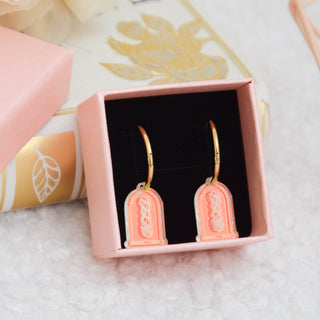 Pair of earrings - Just one skein - Red holographic