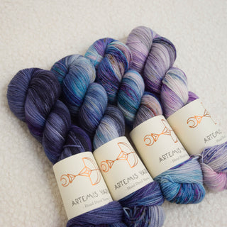 Set of 4 skeins "Galaxy"- Base Artemis High Twist
