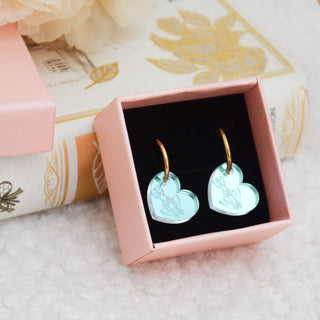 Paire de boucles d'oreilles - Coeur holographique