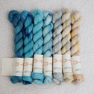 7 skeins color combo - Artemis Sock 50g - Meara x Thetis