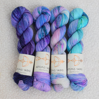 4 color fade set - Artemis Sock 100g - Eurydice to Sea Nymph