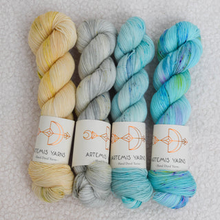 4 color fade set - Artemis Sock 100g - Ligea to Sea Nymph
