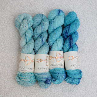 4 skeins fade - Base Artemis Sock - Panopea x Thetis