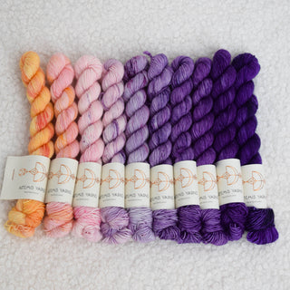 10 color fade - Artemis Classic Single mini skeins set - Arethusa to Galene