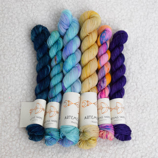 Set of 6 colors - 2 x Sock 50g and 4 x sock 20g