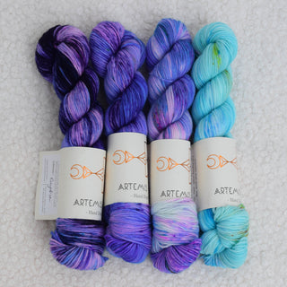 4 color fade - Artemis Soft Sock 50g - Eurydice to Sea Nymph