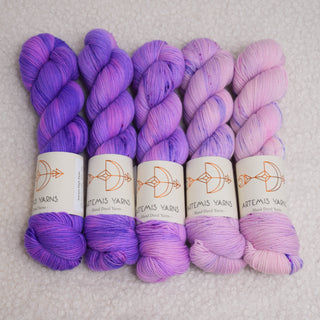 Set of 5 skeins " Malva"- Base Artemis High Twist