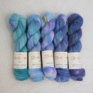 5 skeins fade "Nereids"- Base Artemis Paillettes Fluff