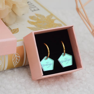 Paire de boucles d'oreilles - Pentagon Holographique