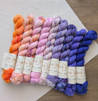 Set of 9 mini skeins - Artemis Classic Single - Topaze