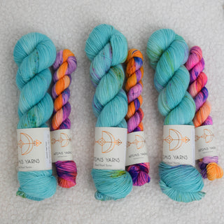 Artemis High Twist Sock set - Nereids + Sea Sunset