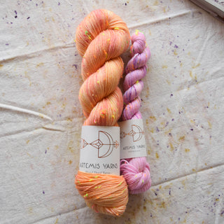 Sock set Sprinkles fingering - Galene + Happy dye pink