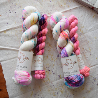 Artemis High Twist Sock set - Crush + Coral burst