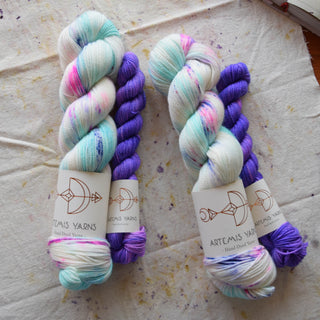 Artemis High Twist sock set - Siren + Happy Dye purple