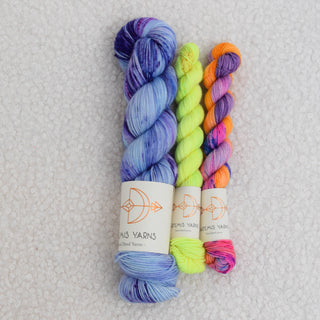 Artemis High Twist Sock set - Blueberry Ice cream + Sea Sunset + Tennis ball