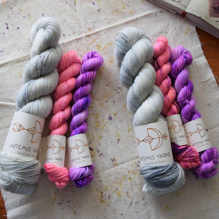 Sock set Artemis Stellina - Neso + Coral burst and Mauve