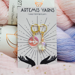 Stitch markers Duo - Holographic moon