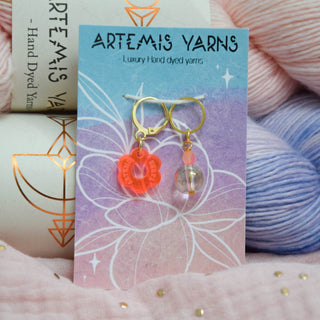 Stitch markers Duo - Neon flower