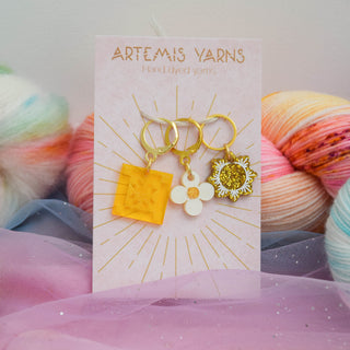 Set of 3 removable stitch markers - Quilting in the Sun