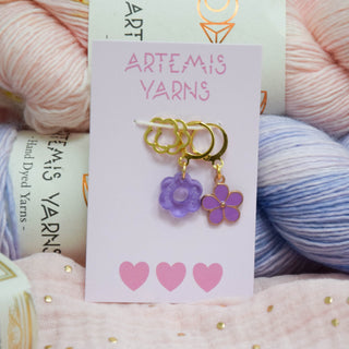 Marqueurs de mailles pour chaussettes - Purple flower