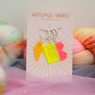 Set of 3 removable stitch markers - Summer knitting