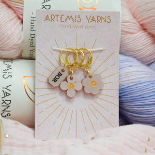 Set of 3 Stitch markers - Pink blossom