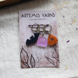 Set of 3 removable stitch markers - Doomed Halloween